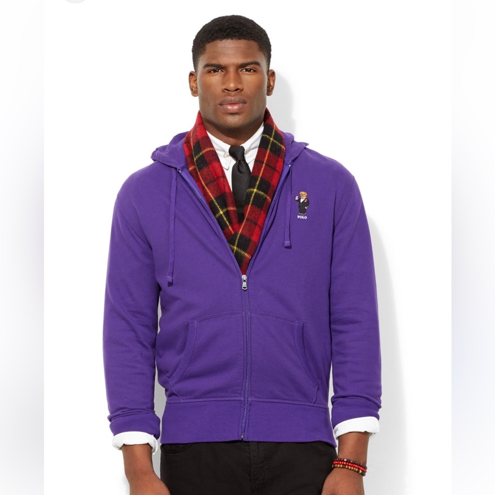 Polo Ralph Lauren Zip Front Bear Hooded Sweatshirt NWT Large